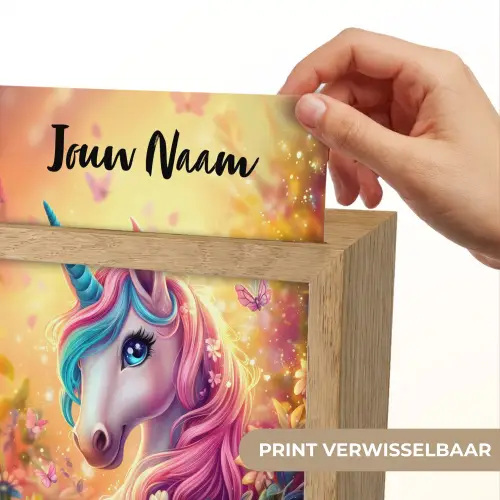 Eenhoorn - Roze - Kleurrijk - Sprookjesbos Light Box met kabel (Kinderlampje) klein -USP_websiteprintNL