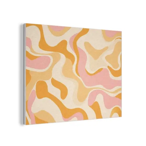 Abstract - Golvend - Oranje PET vilt klein -3d