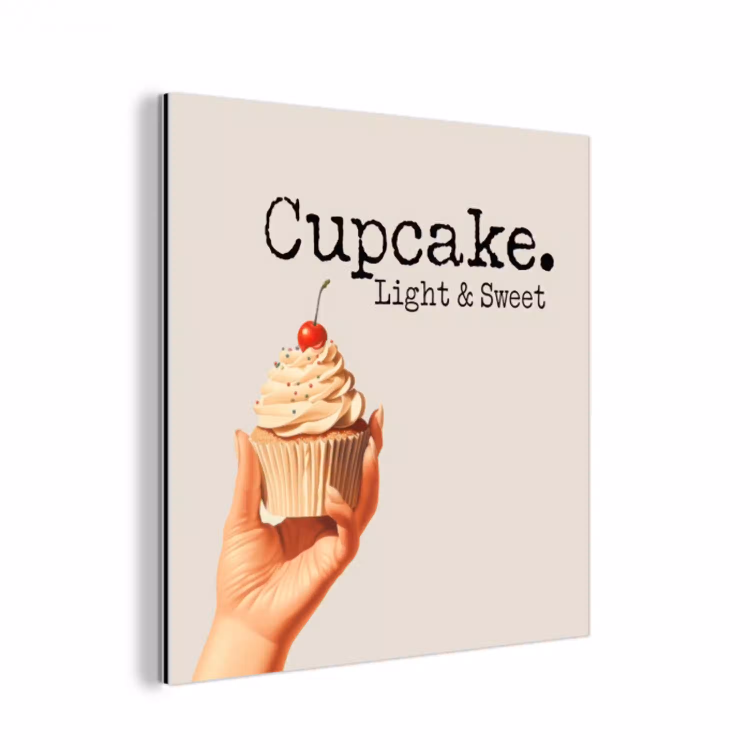 Cupcake - Zoet - Kers aluminium wit klein -3d