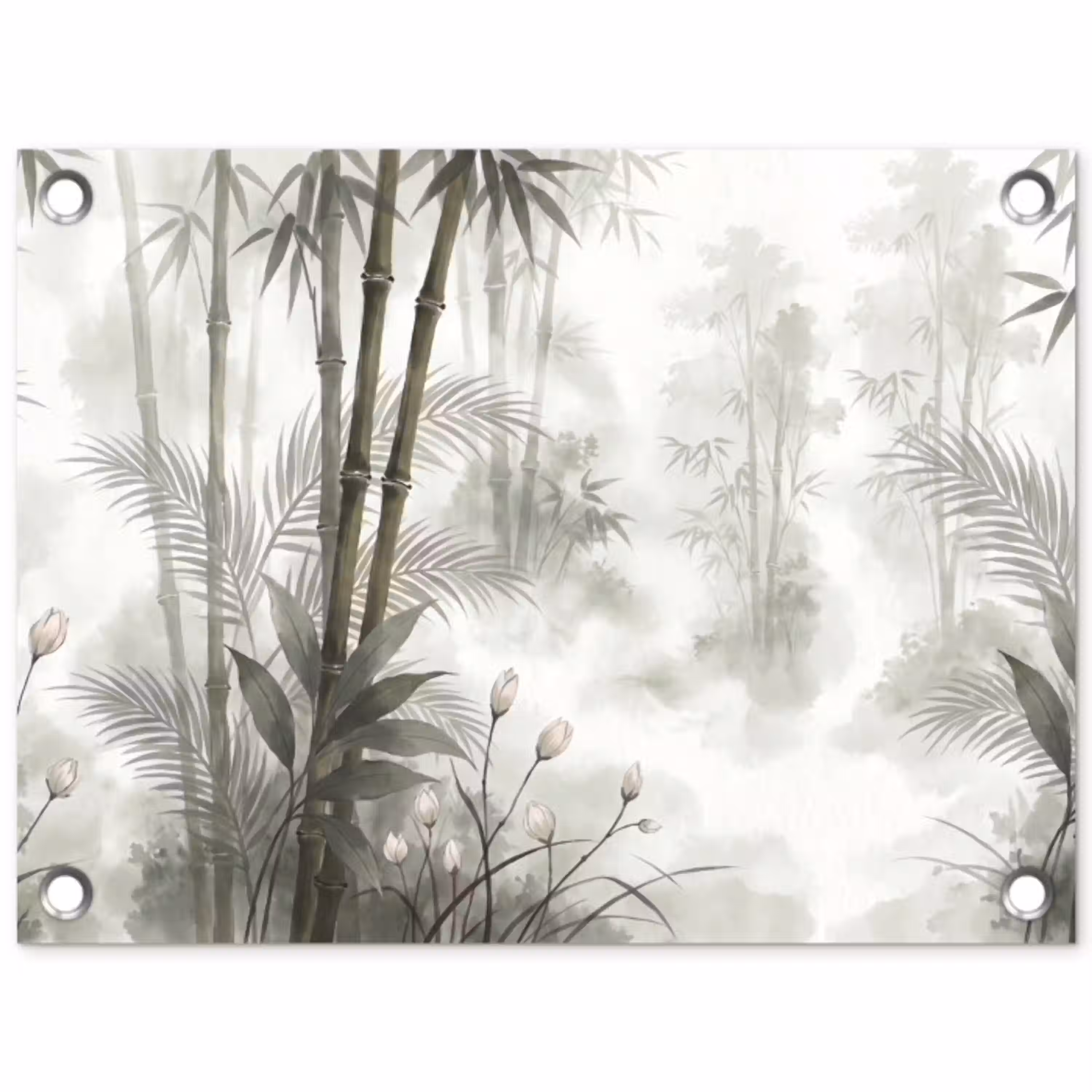 Bloemen - Knop - Tuin - Illustratie - Wit tuinposter los doek klein -3d