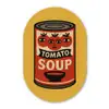 Tomatensoep - Gezichtje - Illustratie - Rood Wandcirkel Ovaal Glas middel -3d