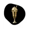 Milkshake - Goud - Drinken - Zwart Wandcirkel Organisch Forex 3mm klein -3d