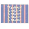 Try again - Strepen - Roze - Verticaal - Blauw Deurmat klein -zkaufland3d