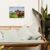 Koe - Weide - Bloemen tuinposter los doek klein -sfeer7