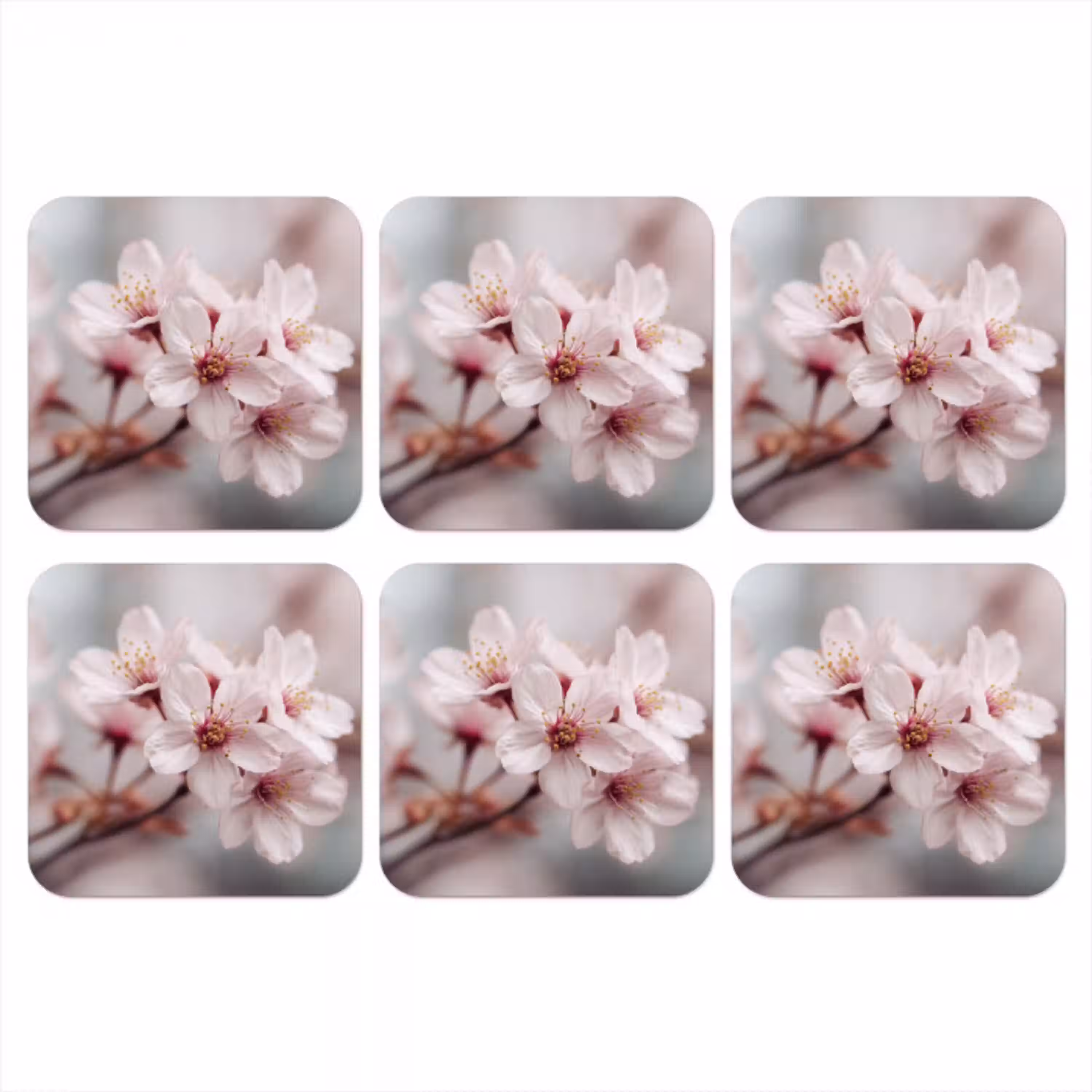 Bloesems - Meeldraden - Geel - Wazig onderzetter kurk middel -3d