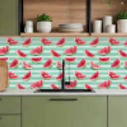 Watermeloen - Strepen - Groen keuken achterwand 2 middel 871 -sfeer3