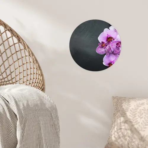 Orchidee - Bloemen - Roze - Flora Wandcirkel behangsticker klein -sfeer4
