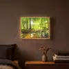 Bos - Landschap - Water - Bomen - Zon - Groen - Natuur Light Box met batterij (Wandlamp) middel -sfeer4