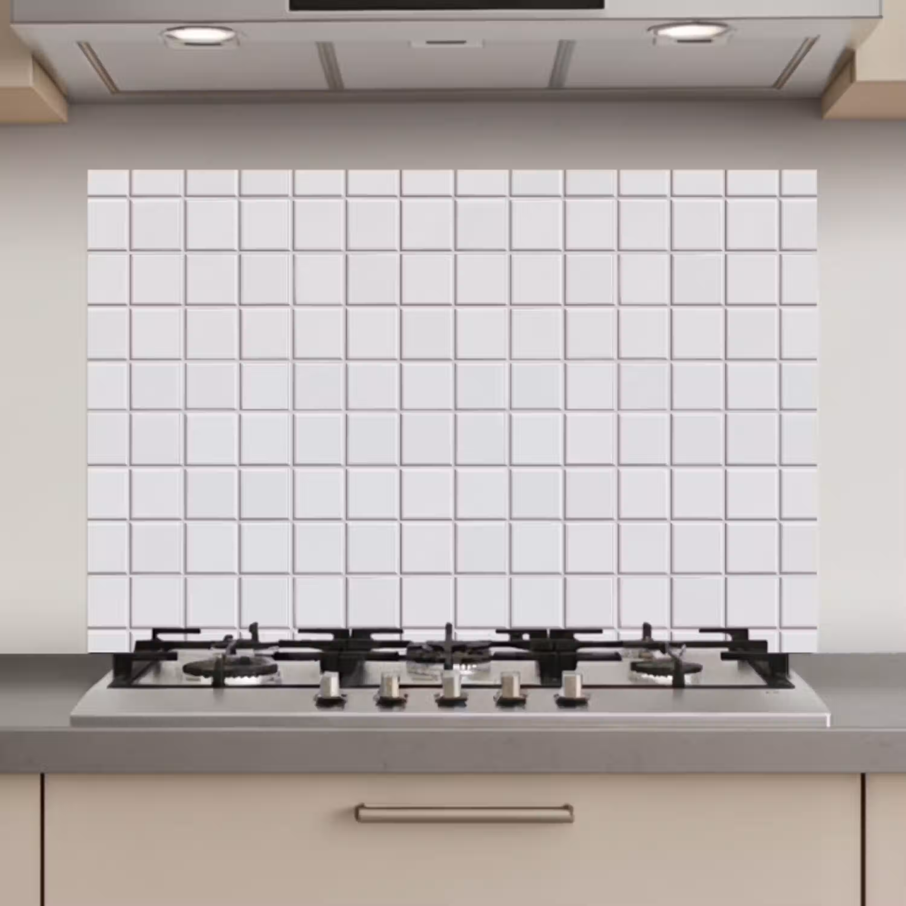 Patroon - Tegels - Grijs - Wit keuken achterwand spatscherm klein 900 -3d_website