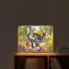 Wasbeer  - Natuur - Bloemen - Bouwhelm Light Box met batterij (Wandlamp kind) middel -sfeer1_kind