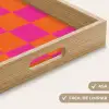 Schaakbord print - Oranje - Roze - Blokjes Dienblad Rechthoek middel -USP_HandgreepES