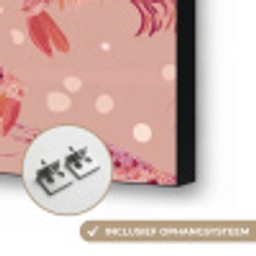 Garnalen - Stippen - Roze Textielframe zwart klein 947 -USP_ophangsysteemNL