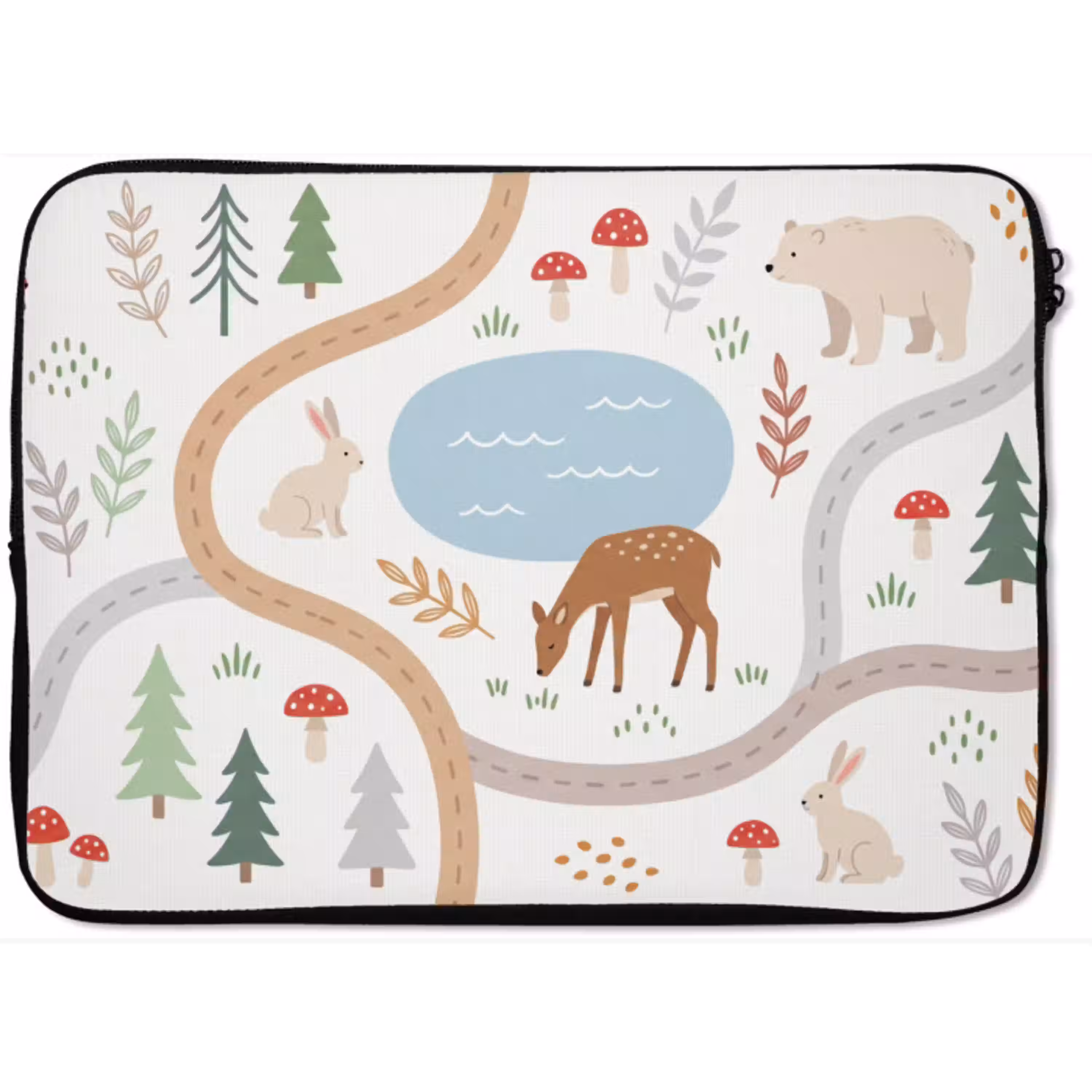 Dieren - Bos - Illustratie laptophoes neopreen klein -zkaufland3dotto