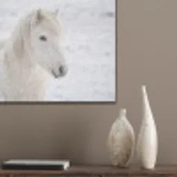 Paard - Kop - Winter - Dieren - Wit PET vilt klein -sfeer6_closeup