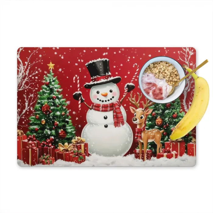 Feestvreugde - Winterbos - Kleurrijk Placemat vinyl groot -zzzproduct_Kitchenyeah-website