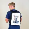 Baby neushoorn Rugzak - Zwart middel -sfeer8