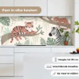 Jungle - Rustiek - Pastel keuken achterwand 2 middel -sfeer4_NL