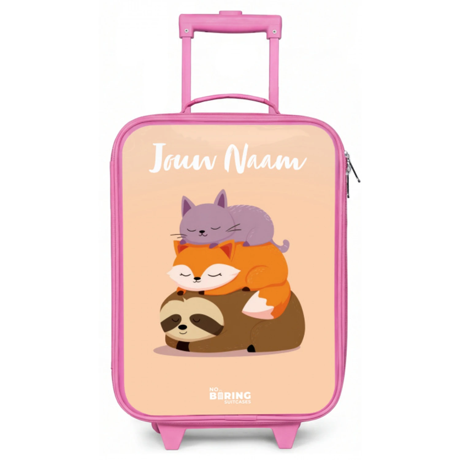 Dieren - Slapen - Samen Kinderkoffer - Roze klein -zz3dotto