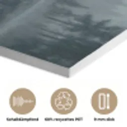 Bos - Meer - Mist - Natuur - Grijs PET vilt klein -closeup_DE