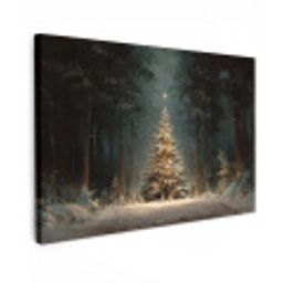 Kerstboom - Bos - Sneeuw - meerkleurig canvas 2cm klein -z3d