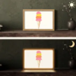 Schepijs - Hoorntje - Illustratie - Minimalistisch Light Box met kabel (Tafellamp) klein -sfeer3