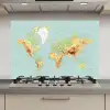 Wereldkaart - Realistisch - Blauw keuken achterwand spatscherm klein -3d_website