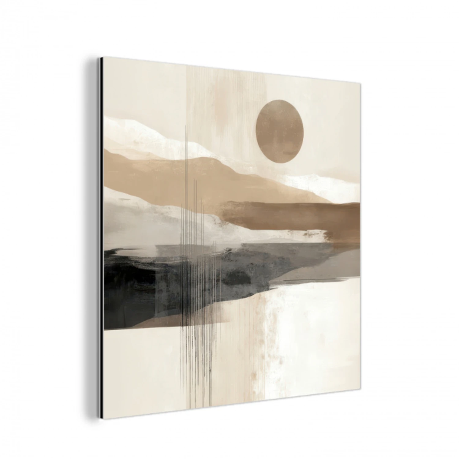 Minimalistisch - Landschap - Dimensie aluminium wit klein -3d