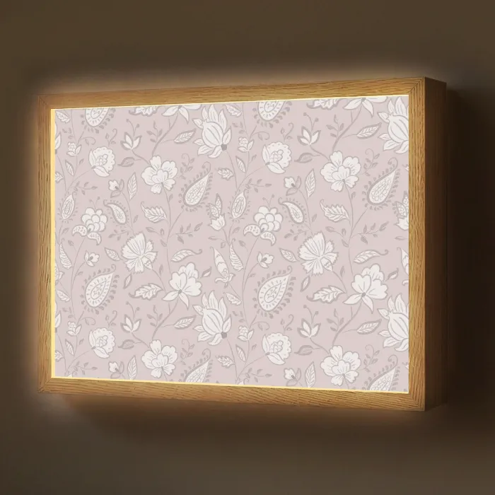 Bloemen - Getekend - Lavendel Light Box met batterij (Wandlamp) middel 907 -z3d_website