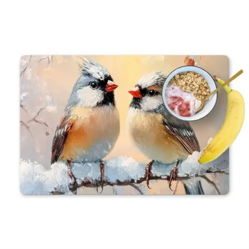 Vogels - Tak - Winter - Sneeuw Placemat vinyl groot -zzzproduct_Kitchenyeah-website
