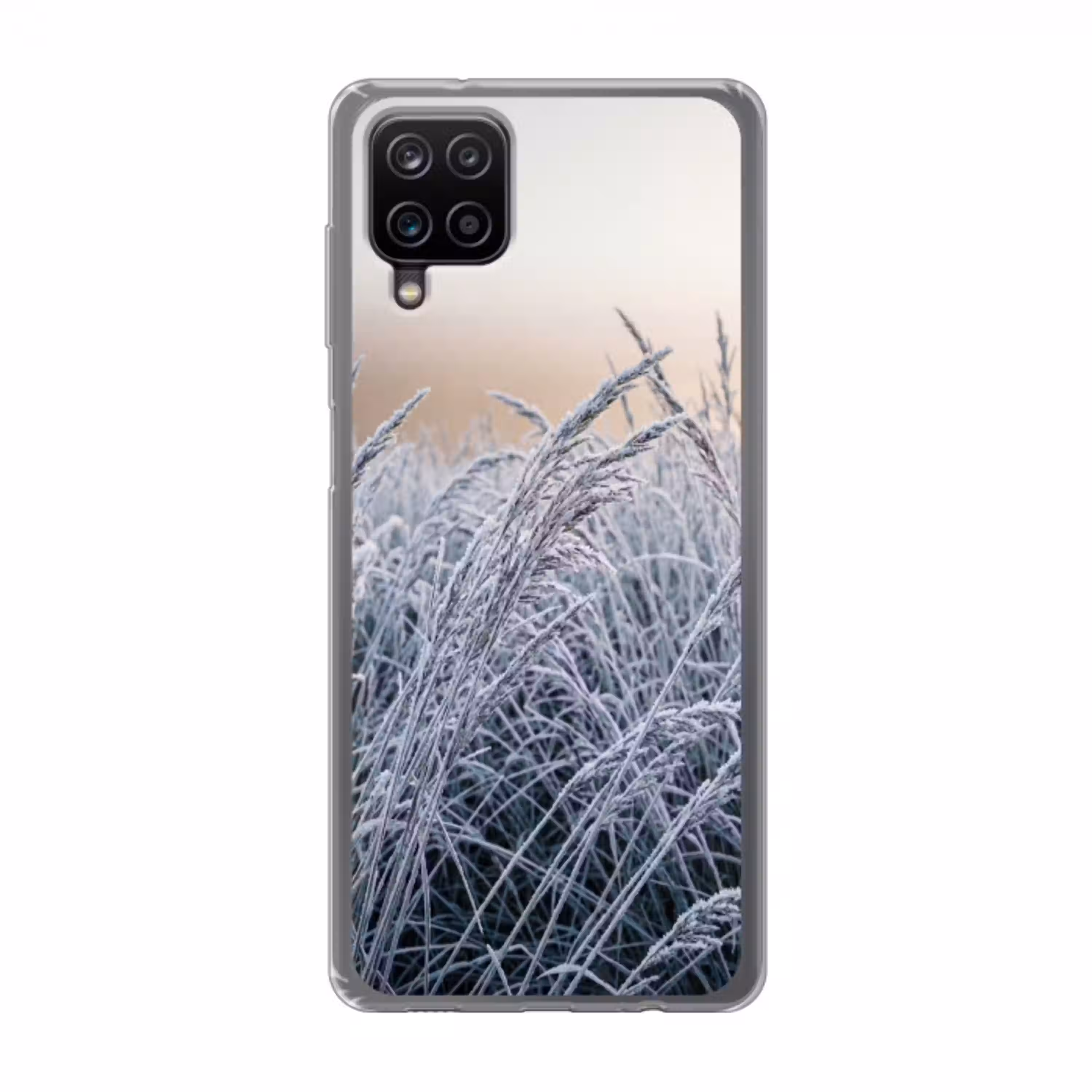 Rijp - Gras - Kristallen - Winter - Minimalistisch Telefoonhoesje Samsung Galaxy A12 klein -3d