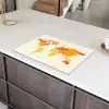 Wereldkaart - Oranje - Kleurrijk Inductie beschermer vinyl 3mm klein -sfeer8
