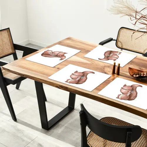 Eekhoorn - Dier - Bosdieren - Bruin Placemat vinyl groot -zzsfeer4_Kitchenyeah-website