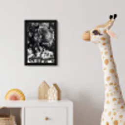 Springen - Paard - Zwart - Wit fotolijst zwart zonder passe partout klein -usfeer4_kinderkamer