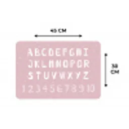 Alfabet - Roze - Cijfers - Kind Placemat vinyl groot -specs