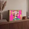Bloemenkroon - Goud - Vrouw - Portret Light Box met batterij (Wandlamp) middel -sfeer2