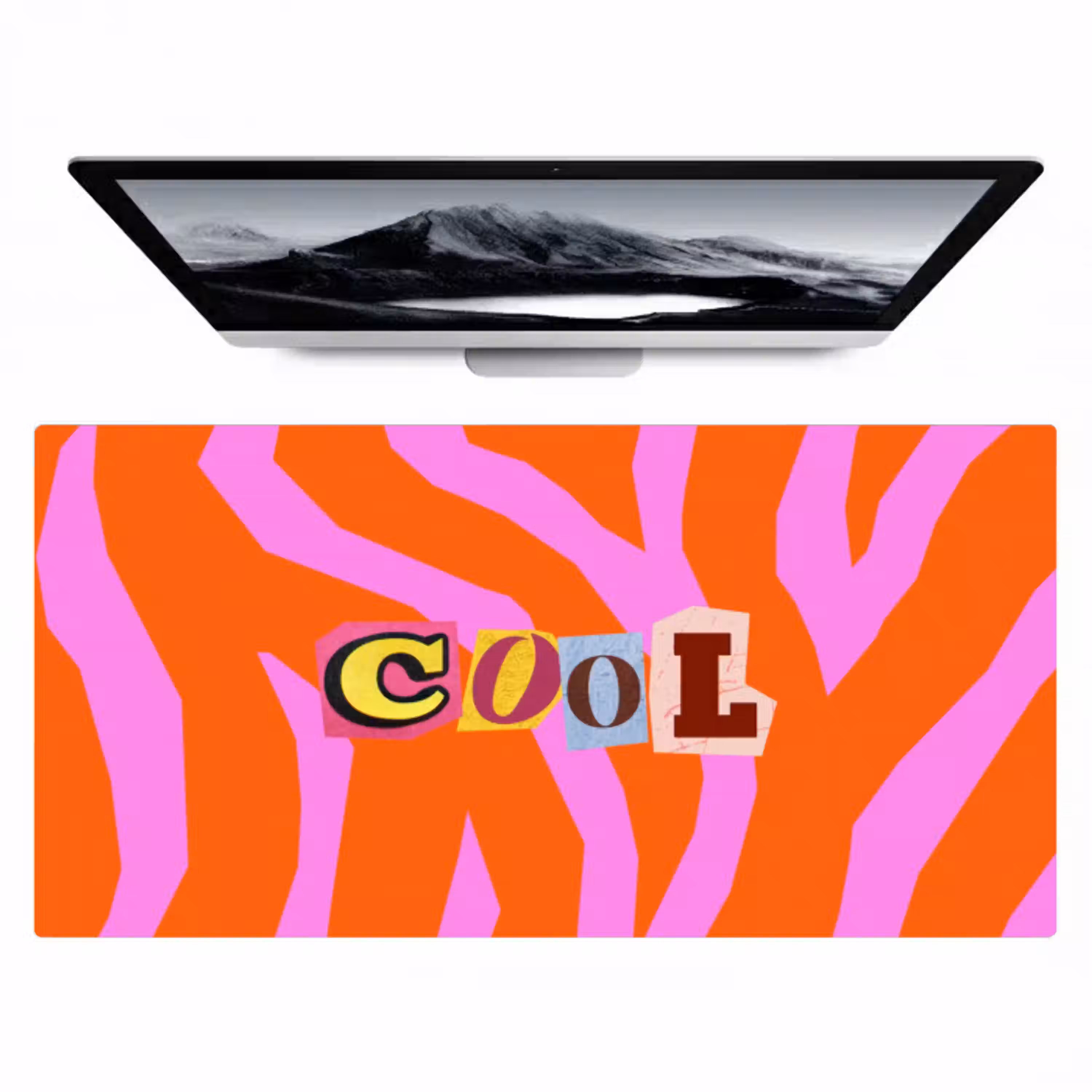 Zebraprint - Grafisch - COOL - Oranje Muismat XXL klein -zzz3d