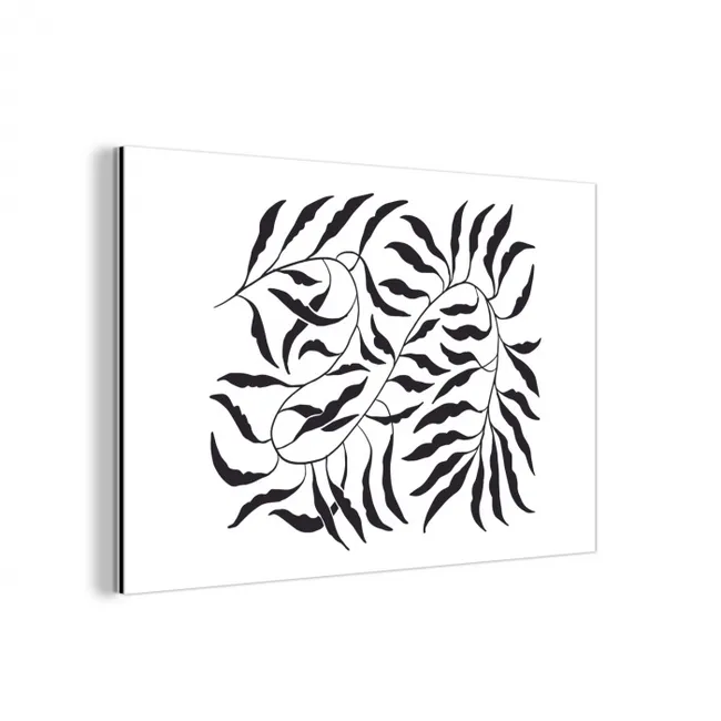 Bladeren - Planten - Bohemian - Wit - Abstract aluminium wit klein -3d
