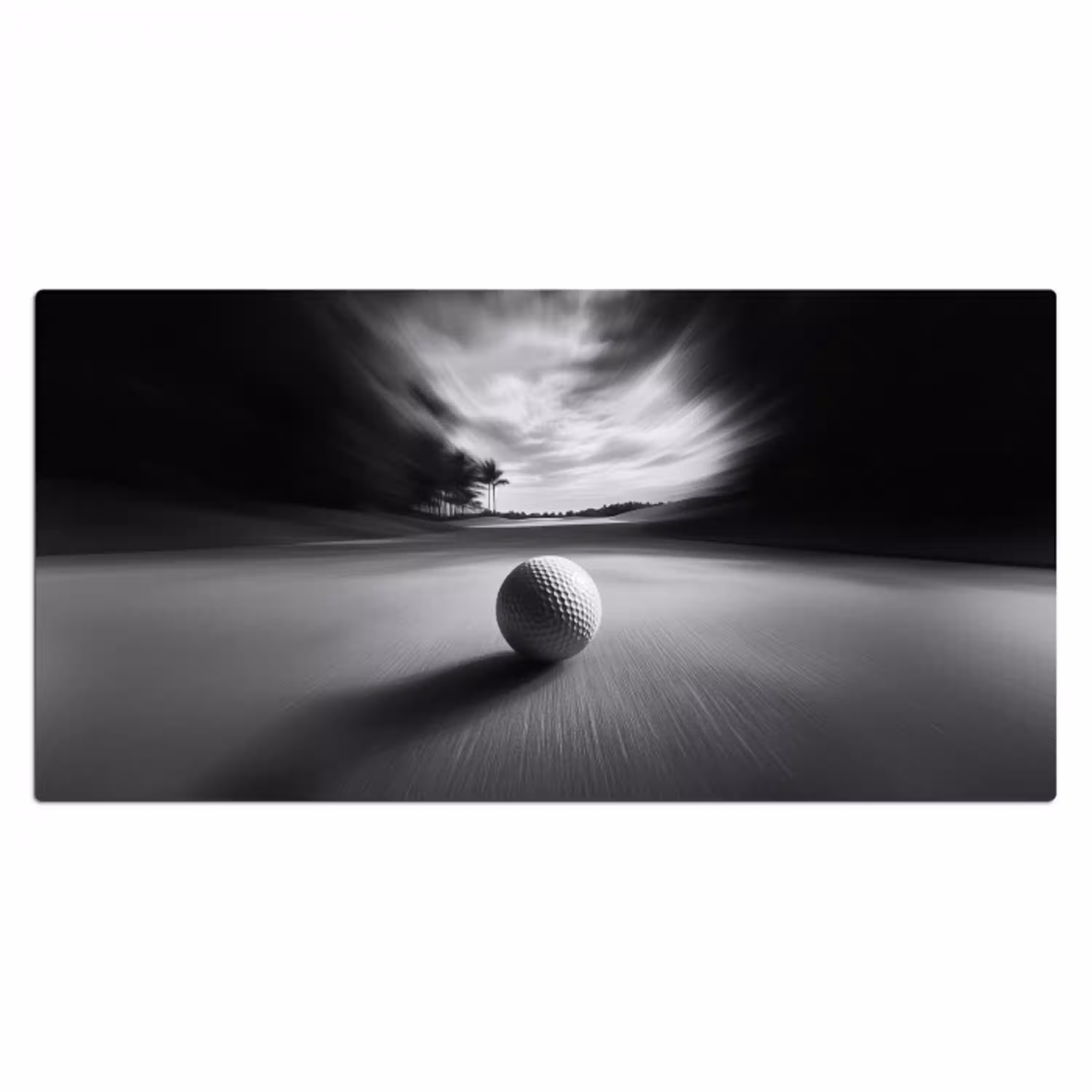 Golfbal - Wazig - Zwart Muismat XXL klein -3d_leeg