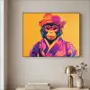 Aap - Kimono - Bloemen - Hoofdtooi Textielframe - compleet frame klein -sfeer2