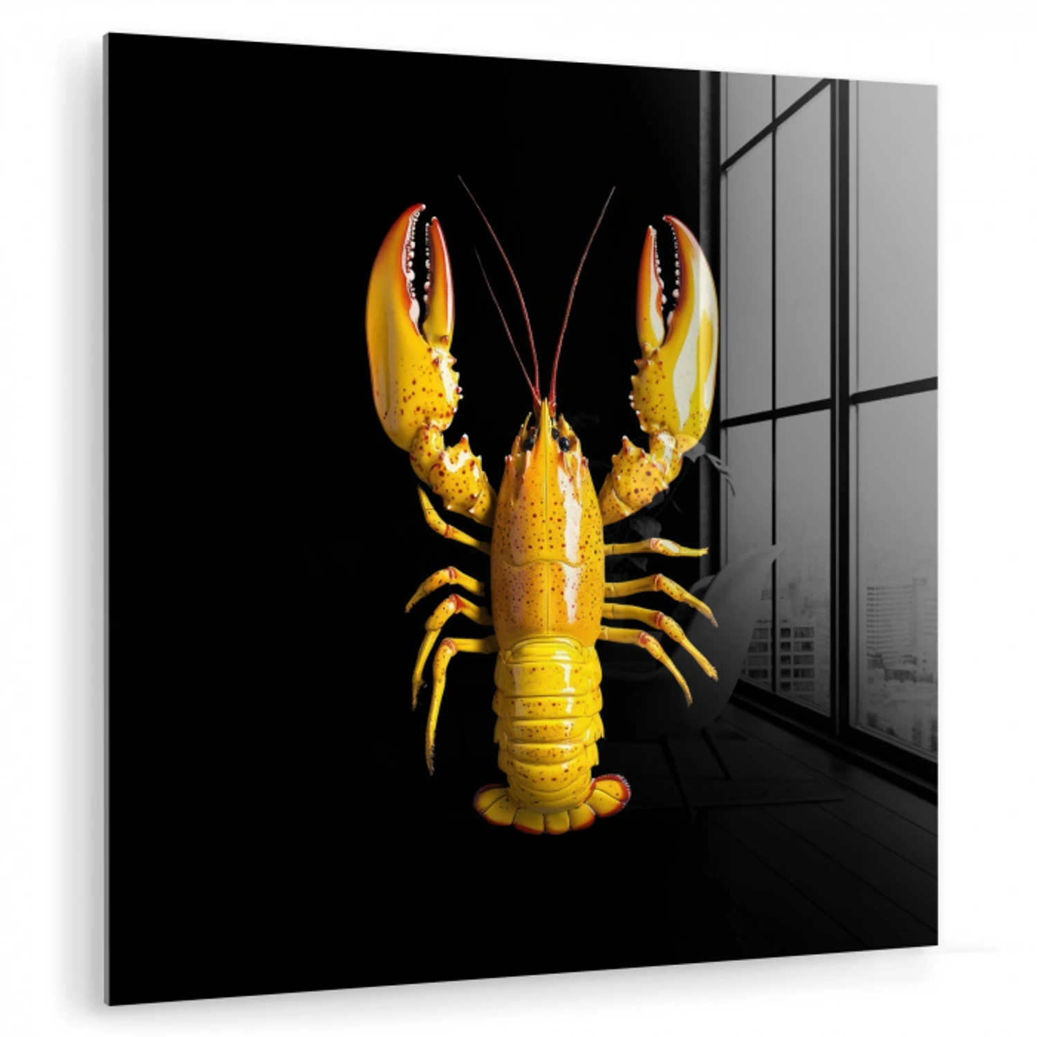 Kreeft - Geel - Stippen - Effen plexiglas 5mm klein -zzzproduct_nieuw