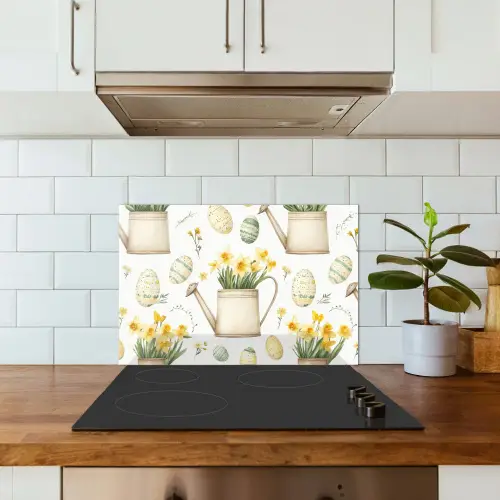 Gieter - Bloemen - Eieren keuken achterwand spatscherm klein -sfeer2