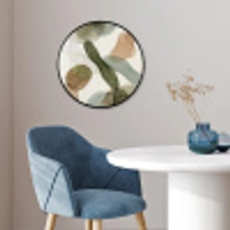 Abstract - Vormen - Modern - Kunst - Groen - Bruin Fotolijst rond zonder passe partout klein -sfeer2