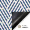 Crème - Blauw - Strepen - Patroon Deurmat klein 898 -antislip_NL