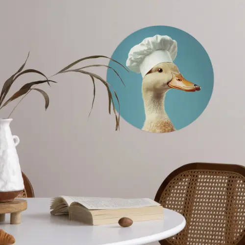 Eend - Koksmuts - Cute - Vogel Wandcirkel behangsticker klein -sfeer3