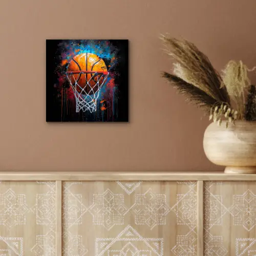 Graffiti - Basketbal - Sport - Zwart - Street art aluminium wit klein -sfeer4