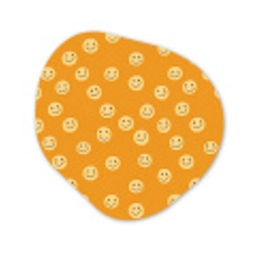 Smileys - Retro - Heel Wandcirkel Organisch Aluminium middel 851 -3d