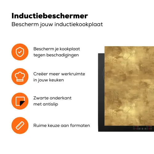 Industrieel - Textuur - Goud Inductie beschermer vinyl 3mm klein 276 -zzzzzzz-td-ups
