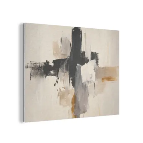 Penseelstreken - Ruw - Abstract - Beige PET vilt klein -3d