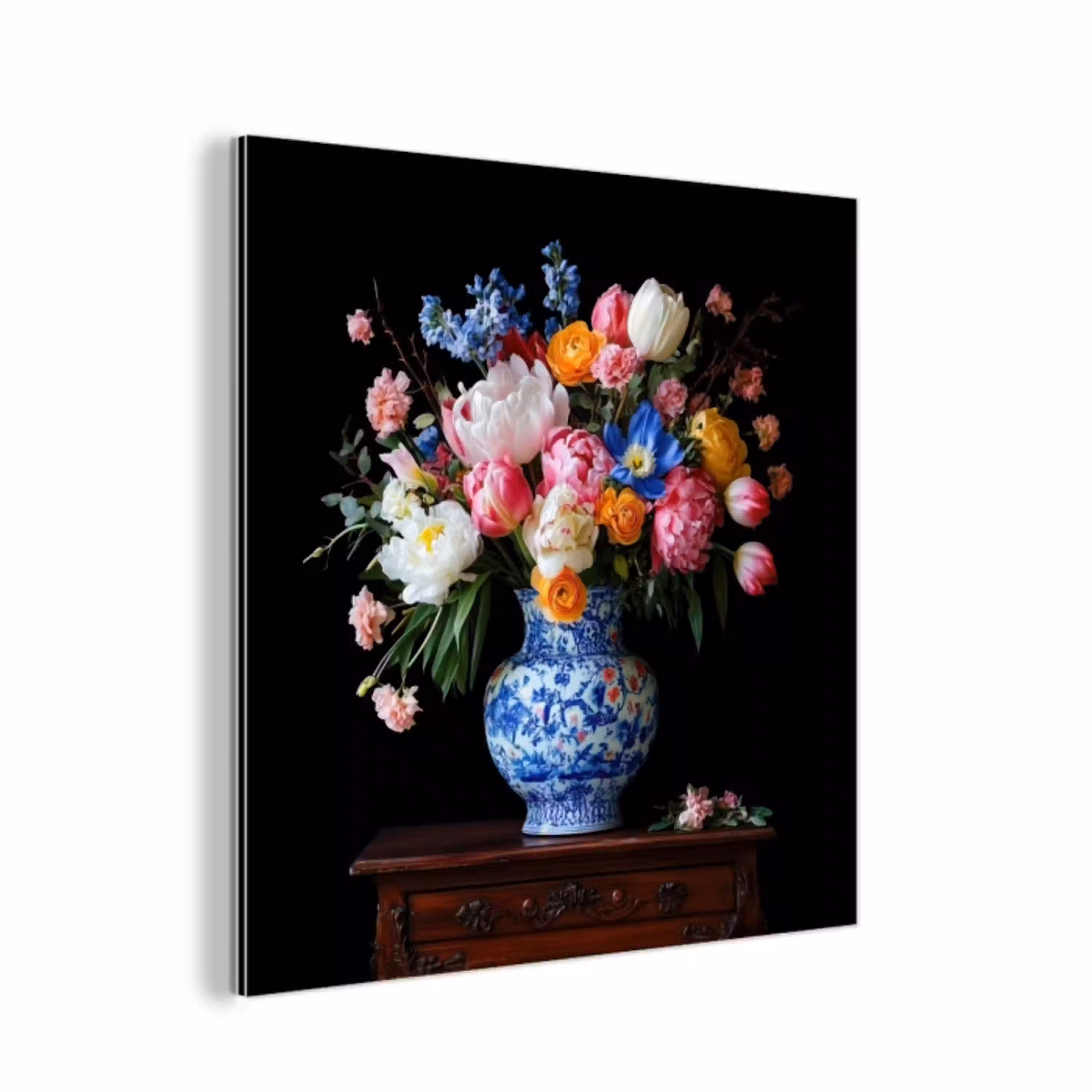 Rozen - Bloemen - Vaas - Boeket aluminium wit klein -3d