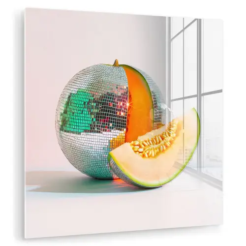 Disco - Discobal - Meloen - Pastel plexiglas 5mm klein -zzzproduct_nieuw